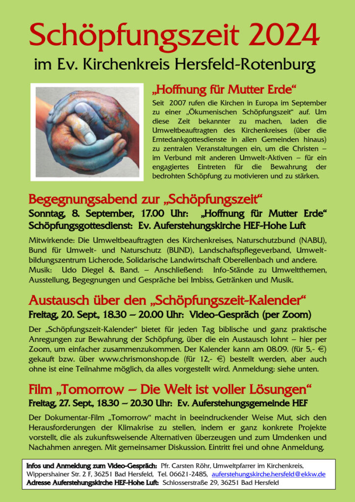 Plakat Schöpfungszeit 2024
